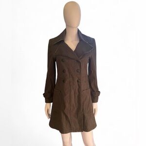 Alice + Olivia Olive Green Military Style Trench Coat Jacket | Size M